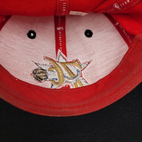 Phila 76ersNBA Fitted 7 1/28 Cap 3D Logo Red Black Hat Reebok - Picture 7 of 8
